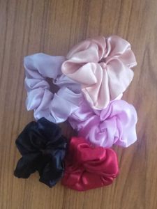 Set of 5 Satin Scrunchies