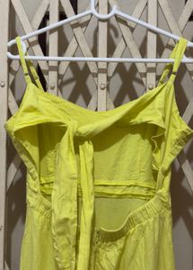 Elegant Yellow Spaghetti Strap Gown