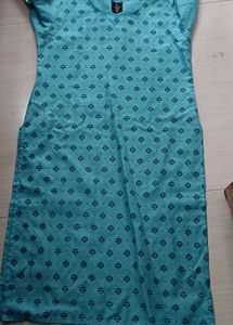 83)Teal Printed Kurta