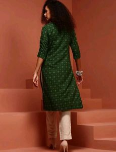 Fusion Green Printed Kurta