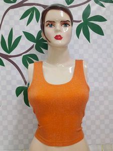 (200)Sparkly Orange Tank Top