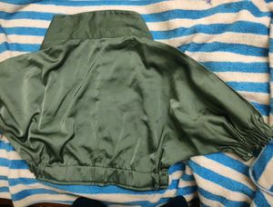 crop satin shirt