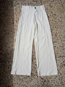 White Wide-Leg Trousers
