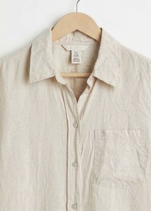 H&amp;M Classic Linen Blend Button-Up Shirt