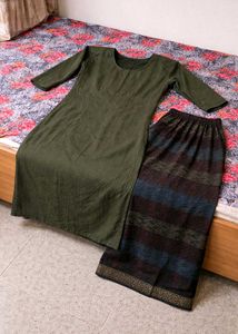 Olive Green Kurta Set
