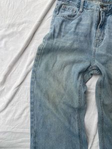 vintage wash relaxed straight jeans