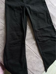 High-Waisted Wide-Leg Black Jeans