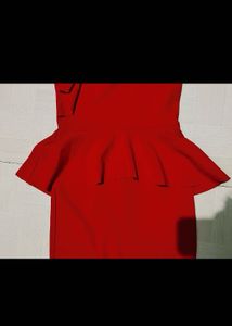 Elegant Red Peplum Gown
