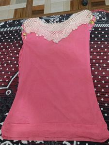 Pink Sheer Layered Tunic