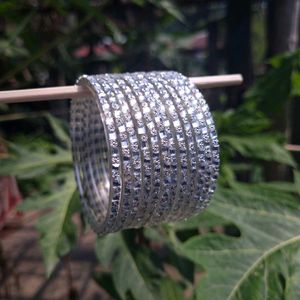 Sparkling Rhinestone Glass Bangles