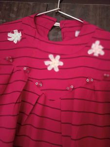 Striped Pink Casual Top