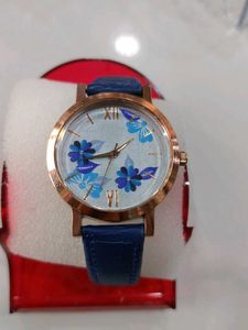 Elegant Floral Blue Watch