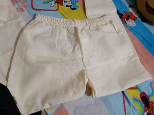 Woman Cream Colour Suit Pajama Pant