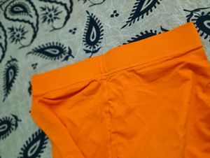 women's ankle length orange leggings