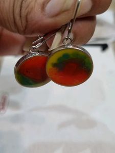 Colorful Round Pendant Earrings