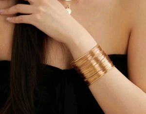 Elegant Gold Wire Cuff Bracelet