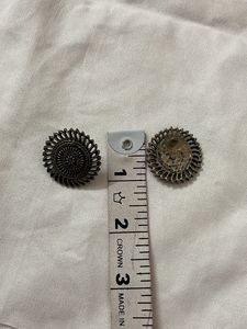 Oxidized Floral Stud Earrings
