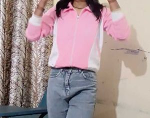 Pink &amp; White Zip-Up Jacket