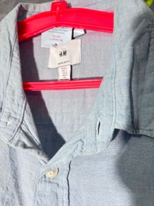 Men's Light Denim Blue Long Sleeve Shirt