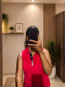 Sleeveless Pink Polo Shirt💖