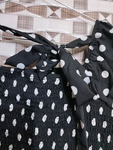 Polka Dot Smocked Dress
