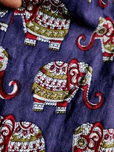Purple Elephant Print Kurta
