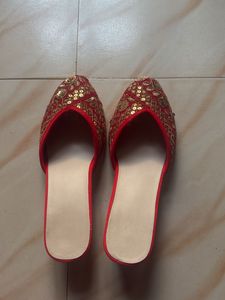 Embellished Red Jutti Style heels