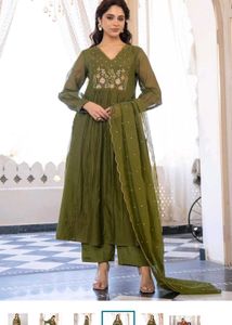 Elegant Olive Green Kurta Set
