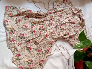 Button-Down Floral Cotton Mini Dress