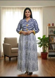 Striped Blue & White Kurta