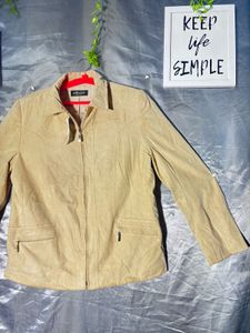 Classic Beige Suede Jacket