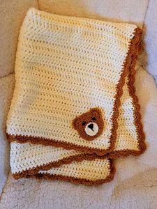 Crocheted Bear Baby Blanket