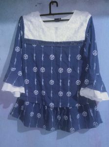 Stylish Blue Printed Kurta Tunic
