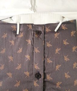Men's Printed Casual Purple Shirt Cotton Formal XL