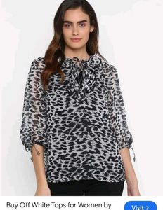 Animal Printed Chiffon Top