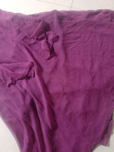 Elegant Purple Gown with Bell Sleeves