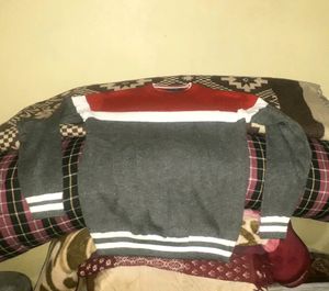 Unused Red And Gray Color Sweater.