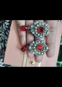 3 set Exquisite Red Stone Earring