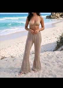 Boho Crochet Bell Bottom Pants