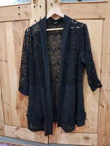 Elegant Black Lace Cardigan