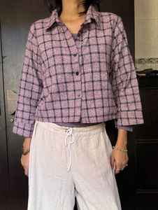 Checkered Cropped Shirt