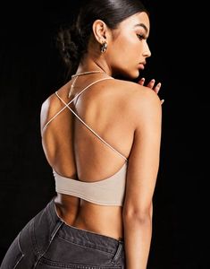 ASOS strappy cross back crop top