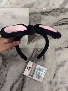 Option 1: Cute Plush Bunny Ears Hairband with Hair
