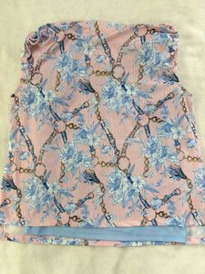 Chic Pink Floral Chain Print Top