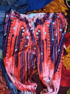 Floral Print Denim Jeggings