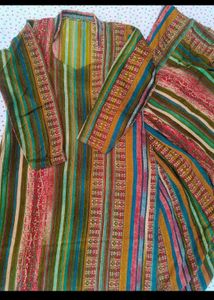 Bohemian Striped Kurta Set