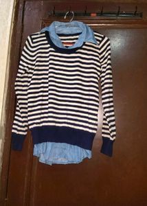 Striped Layered Sweater Korean