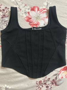 Chic Black Corset Tank Top