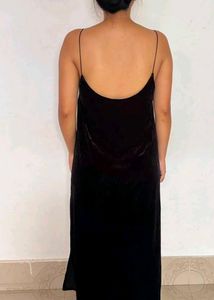 Elegant Black Velvet Slip Dress