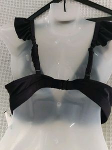 old navy Stylish Black Ruffled Bikini Top